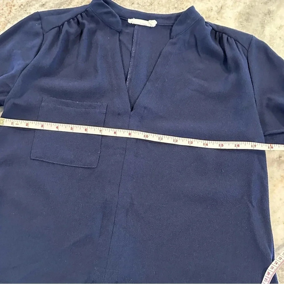 Lush Navy Blue V Neckline, Quarter Sleeve Mini Dress Size Large - Picture 6 of 10